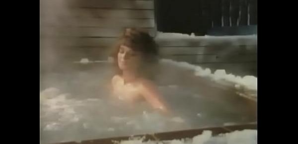  Iced Sexy Nude Brunette Outdoor Hot Tub